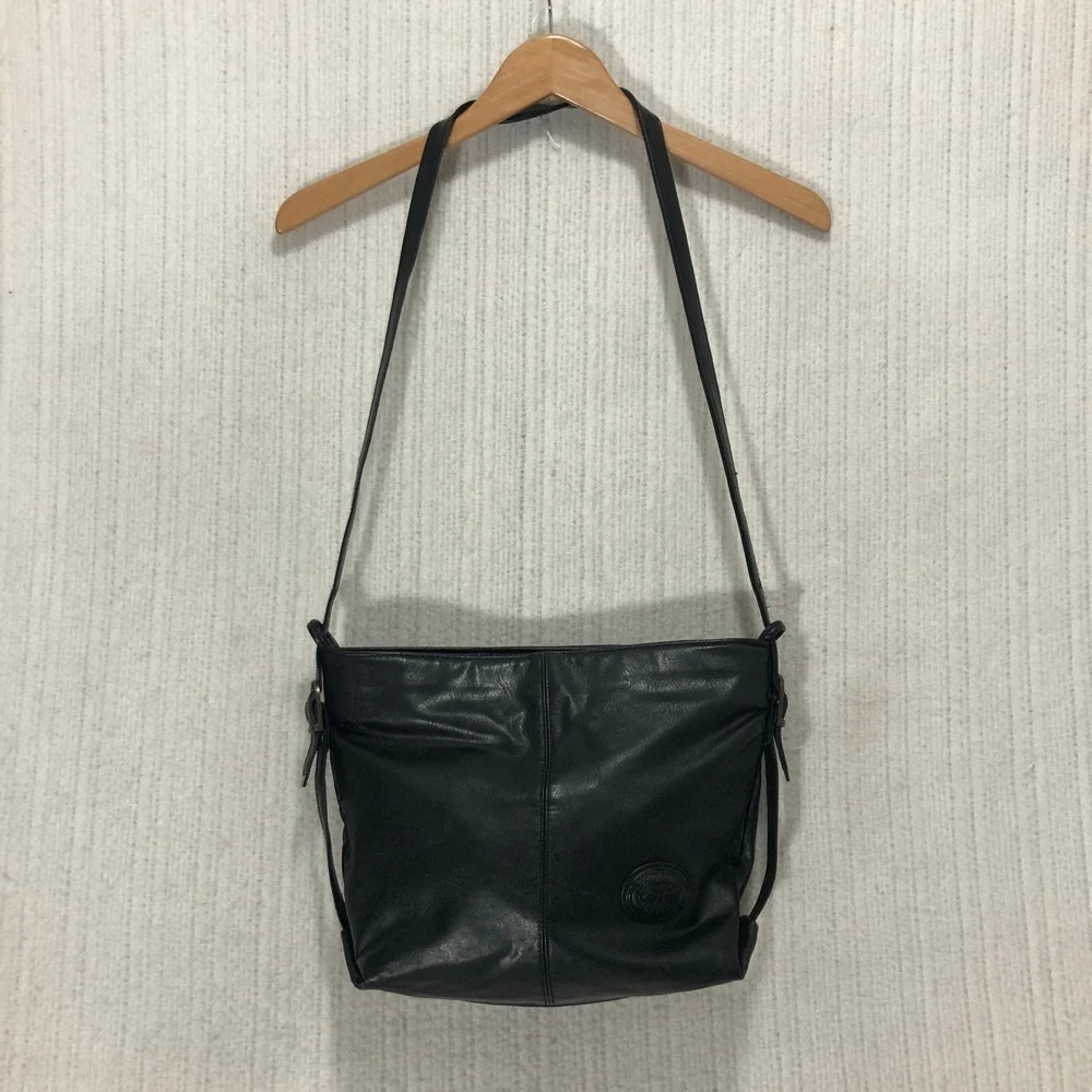 Cypress & Wood Black Faux‎ Leather Shoulder Bag Crossbody Messenger Style